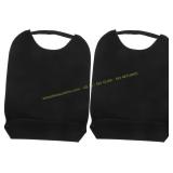 BETOOKY 2pk Unisex Adult Bibs (Black)