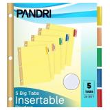 PANDRI Binder Divider 120-Pack, 5 Tabs