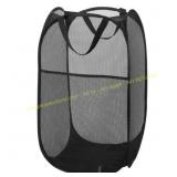 Mesh Pop-Up Laundry Hamper, Black