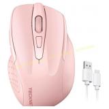 TECKNET Wireless Mouse 2.4G Silent Pink