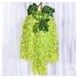 3Pcs Artificial Rattan Wall Hanging Green