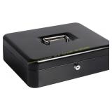 JSSMST Parrency Cash Box with Money Tray, Black Lo