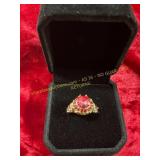 Ladies Ruby Colored Gemstone Ring Size 6