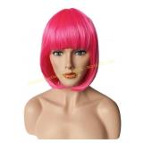 OYSRONG Women Short Bob Wig 30cm Hot Pink