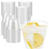 100 Pack 9 oz Clear Plastic Cups, Food Safe
