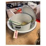 Vin. Enamelware Basin + Stock Pot, Ladle