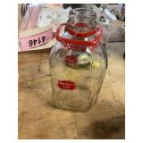 Vintage Meadow Gold Glass Milk Jar