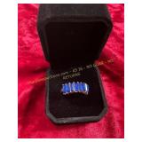 Ladies Bohemian Blue Rectangle Size 6 Ring