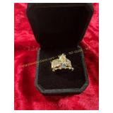 Ladies Stacked Clear Gem Size 6 Promise Ring