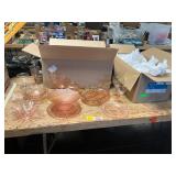 Lot of Pink Depression Glass