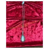 Ladies Moonstone Teardrop 11in Pendant Necklace