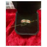 Ladies Size 6 Red Colored Gemstone Ring