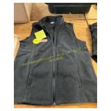 Navy Fleece Zip Up Vest w/pockets Med