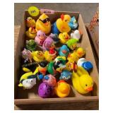 Flat of Rubber Ducks, Owls, Etc Bath Toys