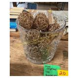 Lead Crystal Ice Bucket w/Decor