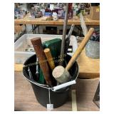 Bucket with Mallet,Hammers, Clamps, Etc