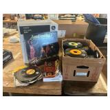 Lot of Assorted Vinyl Records, Book
