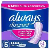 Always Discreet Incontinence Pads, 64 ct