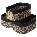 MiniArk Storage Baskets 3-Pack, Black/Brown