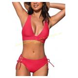 CUPSHE 2-Piece Bikini Set with V Neck Top Unknown