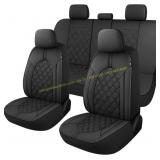 YGL PU Leather Car Seat Covers Full Set, Black