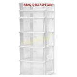 HOMZ 6-Tier Clear Plastic Storage Organizer