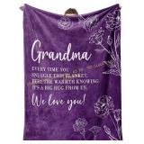 Grandma Gifts Throw Blanket 50x60 Purple