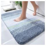 Olanly Luxury Microfiber Bath Mat, 16x24 blue