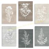 BINCUE Neutral Botanical Canvas 6-Piece 12x16