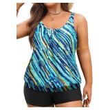 Yonique Womens Tankini Sz 18W