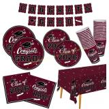 Maroon Graduation Dinnerware Set (25)