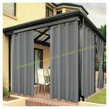 BONZER Waterproof Curtains, 54x84, Grey 1 Panel