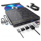 External CD/DVD Drive for Laptop, USB 3.0