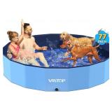 VISTOP Foldable Dog Pool, Collapsible Tub Blue