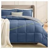 Homelike Moment Queen Comforter Set Blue, 3pc