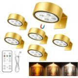 Battery-Powered Picture Lights, Gold LED Art