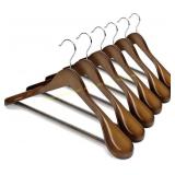 HOUSE DAY Wooden Hangers, Non-Slip Pants Bar