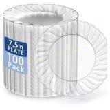 U-QE Clear Plastic Plates 7"