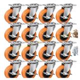ASHGOOB 2.5" Casters, 16 Pack, Orange PU