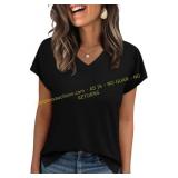 WIHOLL Womens V Neck Tee Short Sleeve