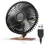 SLENPET 6" USB Desk Fan, 4 Speeds, Bronze