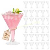 Losneg Plastic Martini Glasses Disposable 25 Pack