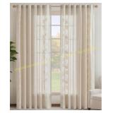 jinchan Floral Linen Curtains 84" 2 Panels