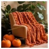 Pumpkin Throw Blanket 50x60 Rust Red