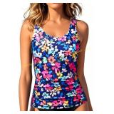Aqua Eve Womens Tankini Top with Tummy Control