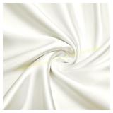 VACVELT Charmeuse Satin Fabric, Ivory White