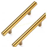 Brushed Brass Cabinet Pulls, 5" (10 pack)