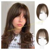 Clip-in Bangs: 100% Real Hair, Medium Brown