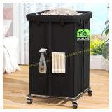 150L Laundry Hamper with Wheels, Metal Frame