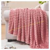 BEDELITE Fleece Throw Blanket 50x60 Pink